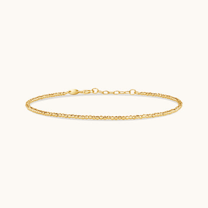 Diamond Cut Beaded Anklet - Happy Jewelers Fine Jewelry Lifetime Warranty