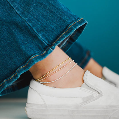 Diamond Cut Beaded Anklet - Happy Jewelers Fine Jewelry Lifetime Warranty