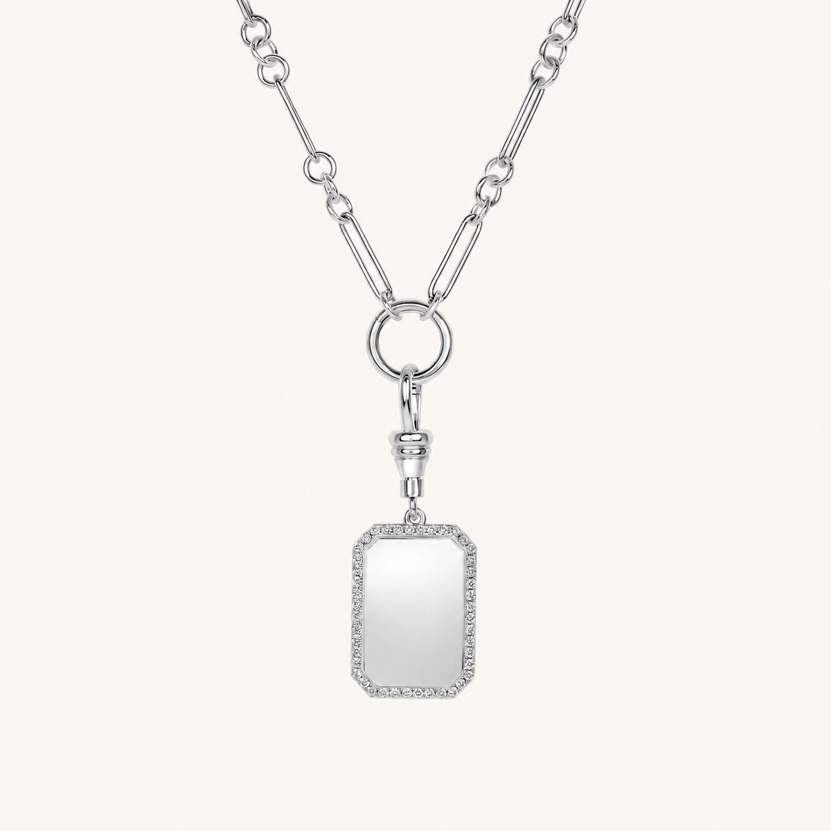 Diamond Dog Tag Necklace