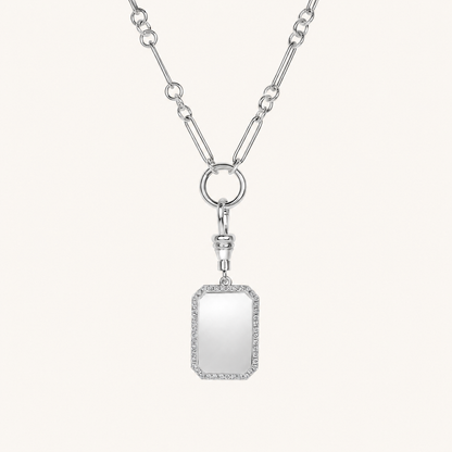 Diamond Dog Tag Necklace