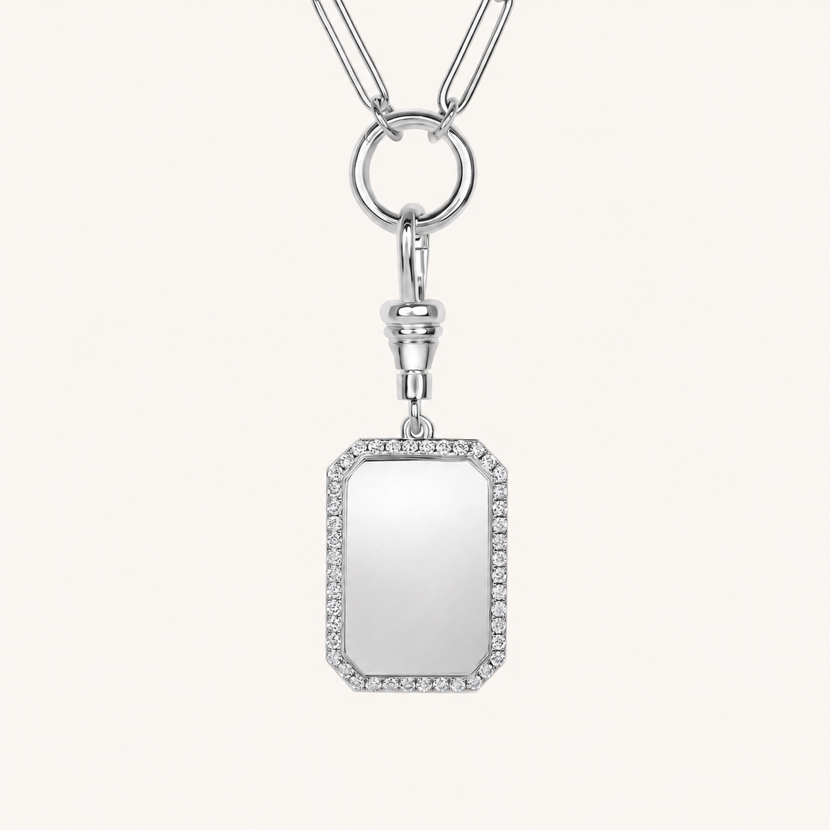 Diamond Dog Tag Necklace