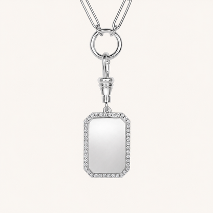 Diamond Dog Tag Necklace