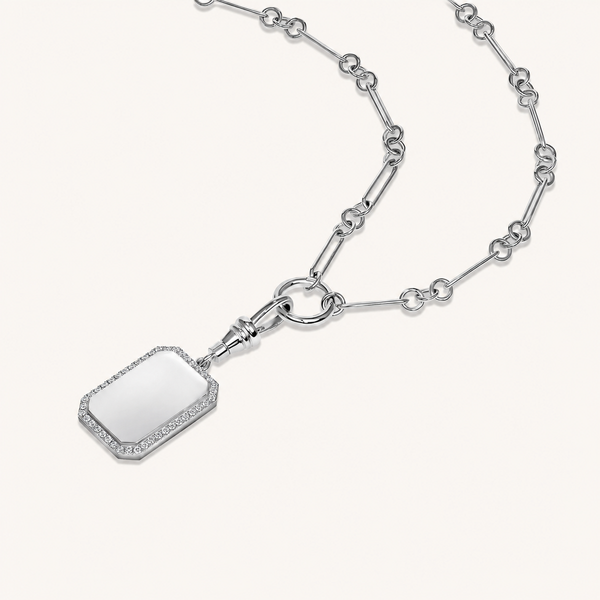 Diamond Dog Tag Necklace