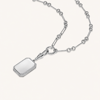 Diamond Dog Tag Necklace