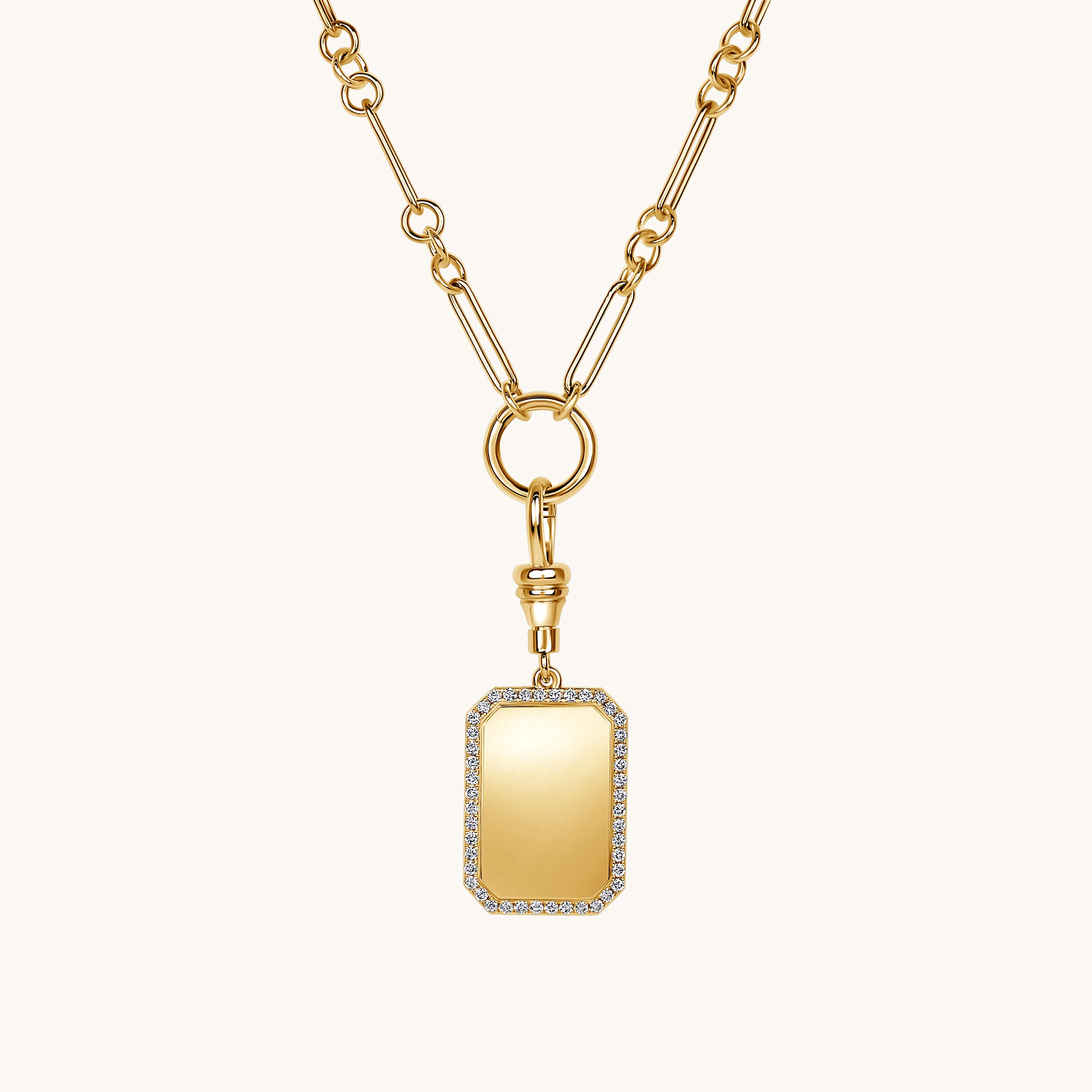 Diamond Dog Tag Necklace