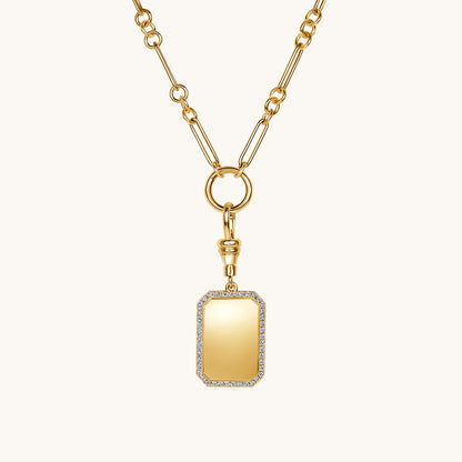 Diamond Dog Tag Necklace