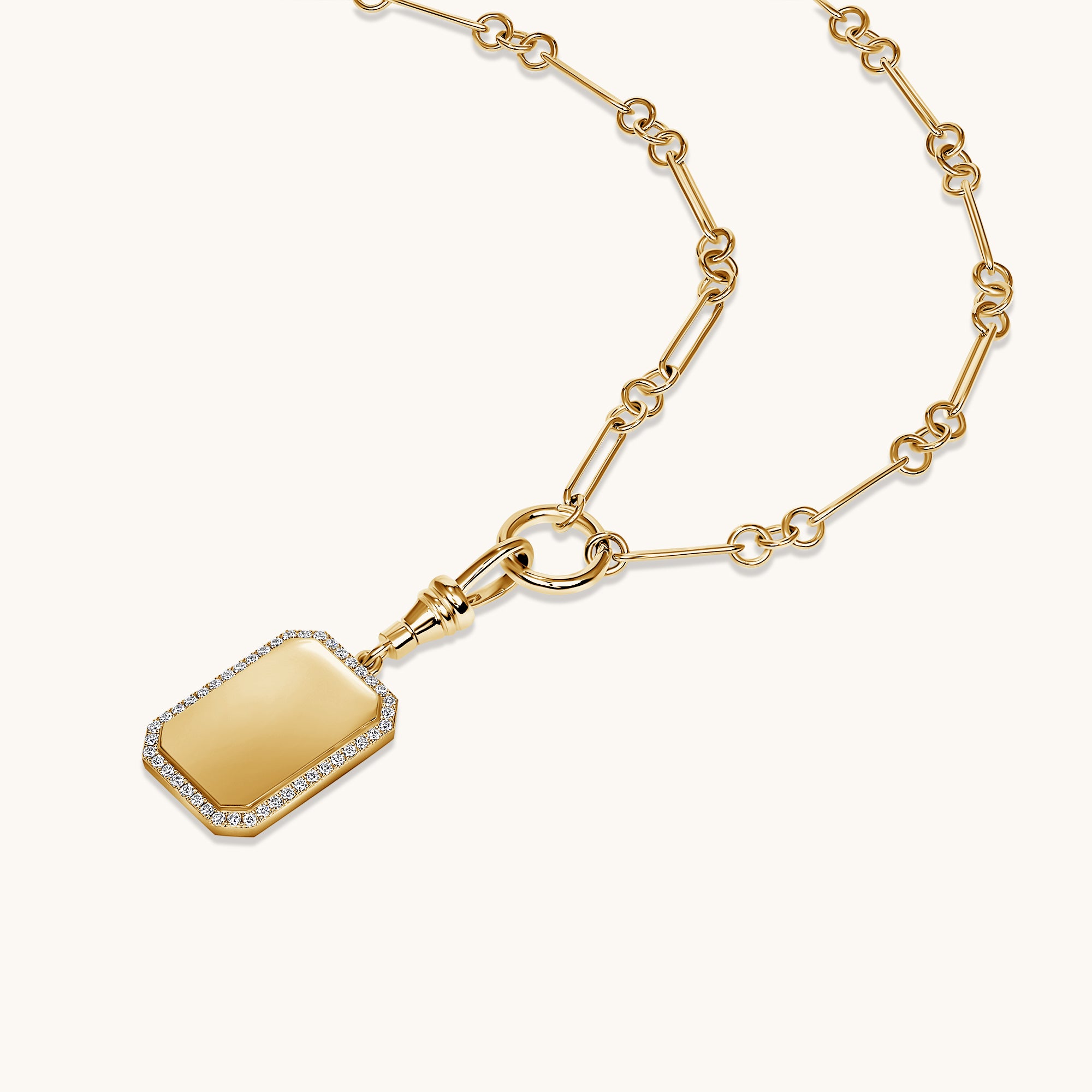 Diamond Dog Tag Necklace