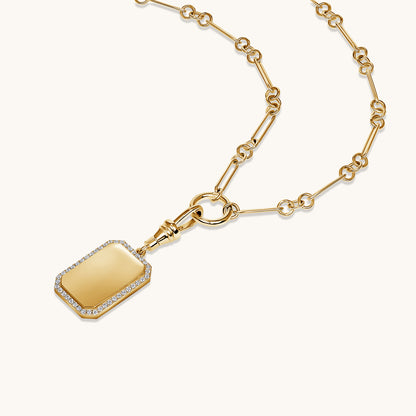 Diamond Dog Tag Necklace
