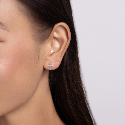 Diamond Cross Earrings - Happy Jewelers Fine Jewelry Lifetime Warranty