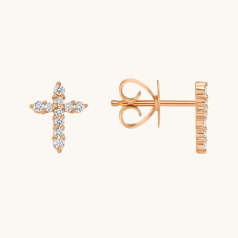 Diamond Cross Earrings - Happy Jewelers Fine Jewelry Lifetime Warranty