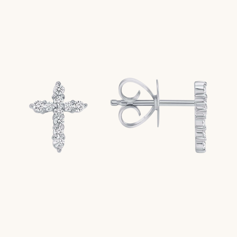 Diamond Cross Earrings - Happy Jewelers Fine Jewelry Lifetime Warranty