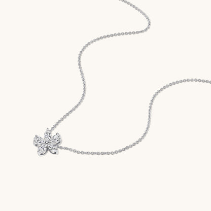 White Gold Diamond Flower Necklace