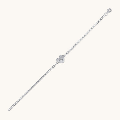 Diamond Fluted Heart Chain Bracelet - Happy Jewelers Fine Jewelry Lifetime Warranty
