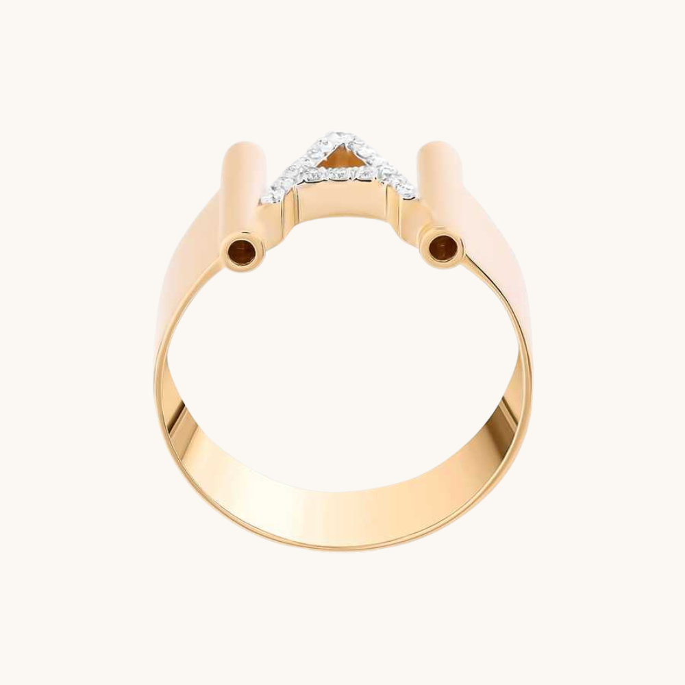 Diamond Initial Cigar Ring