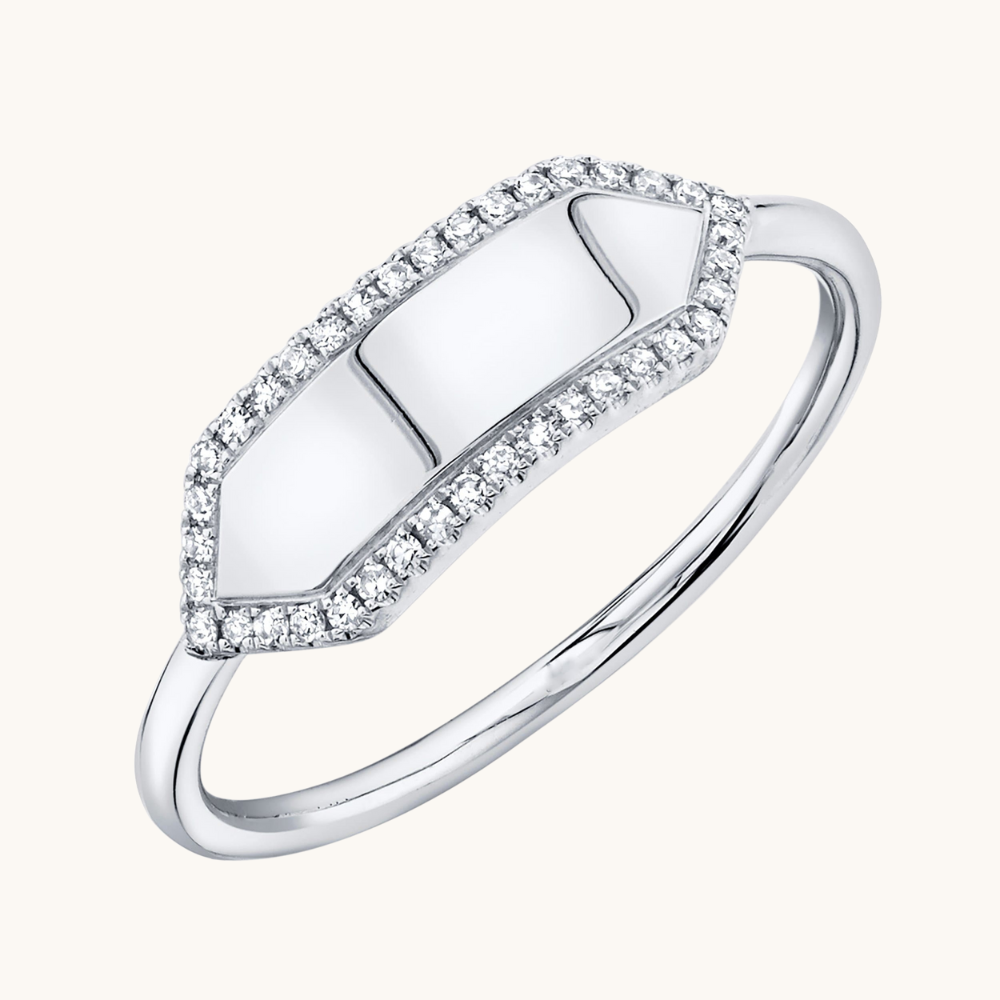 Diamond Personalized ID Ring