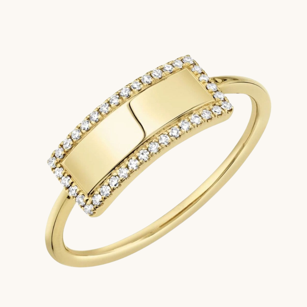 Diamond Personalized ID Ring