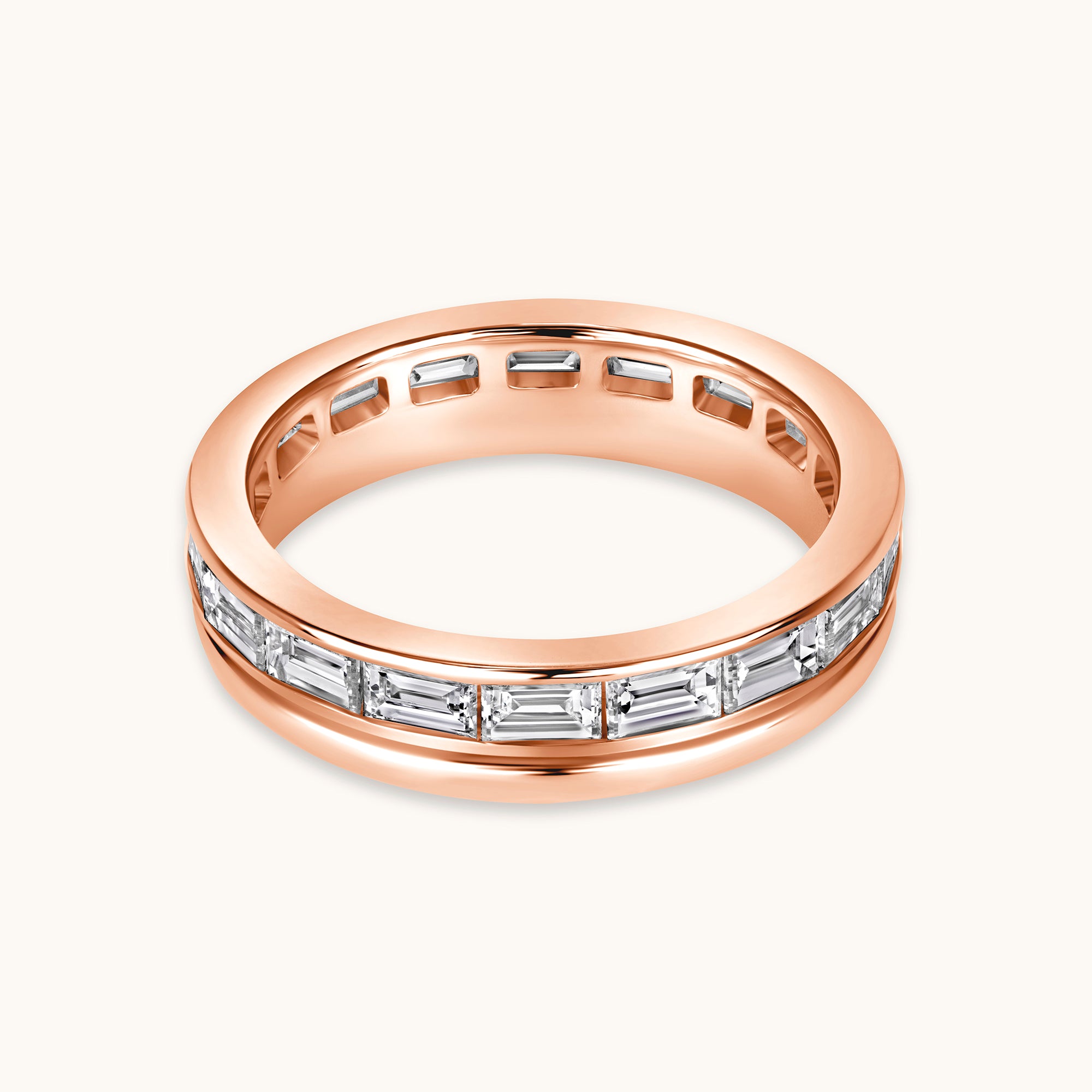 Baguette Lab Diamond and Gold Double Eternity Band - Happy Jewelers Fine Jewelry Lifetime Warranty