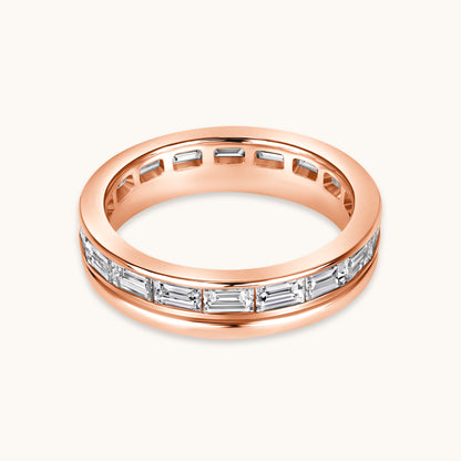 Baguette Lab Diamond and Gold Double Eternity Band - Happy Jewelers Fine Jewelry Lifetime Warranty