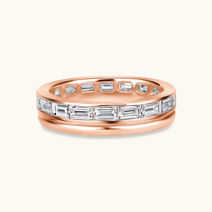 Baguette Lab Diamond and Gold Double Eternity Band - Happy Jewelers Fine Jewelry Lifetime Warranty