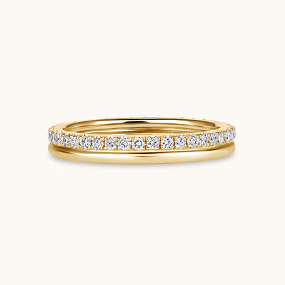 Diamond and Gold Double Eternity Band - Happy Jewelers Fine Jewelry Lifetime Warranty