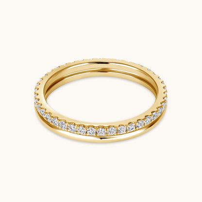 Diamond and Gold Double Eternity Band - Happy Jewelers Fine Jewelry Lifetime Warranty