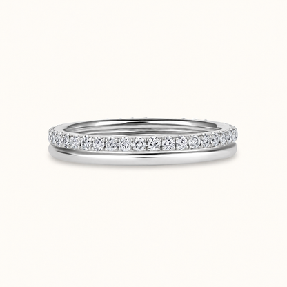 Diamond and Gold Double Eternity Band