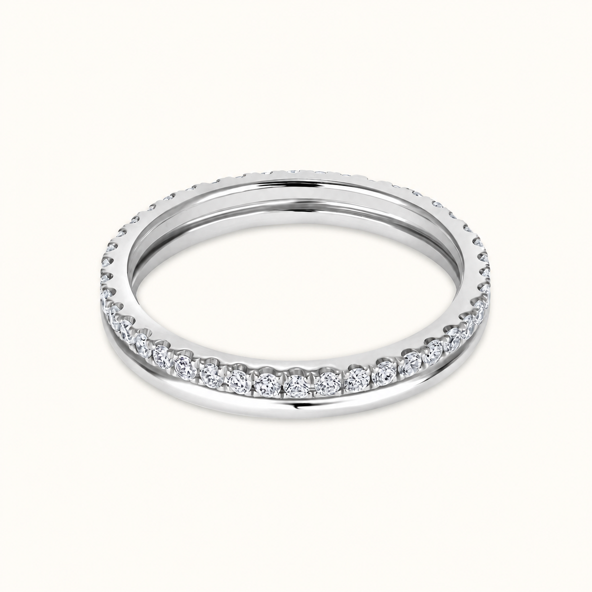 Diamond and Gold Double Eternity Band