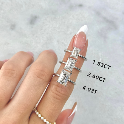 Emerald Lab Diamond Solitaire Engagement Ring - Happy Jewelers Fine Jewelry Lifetime Warranty