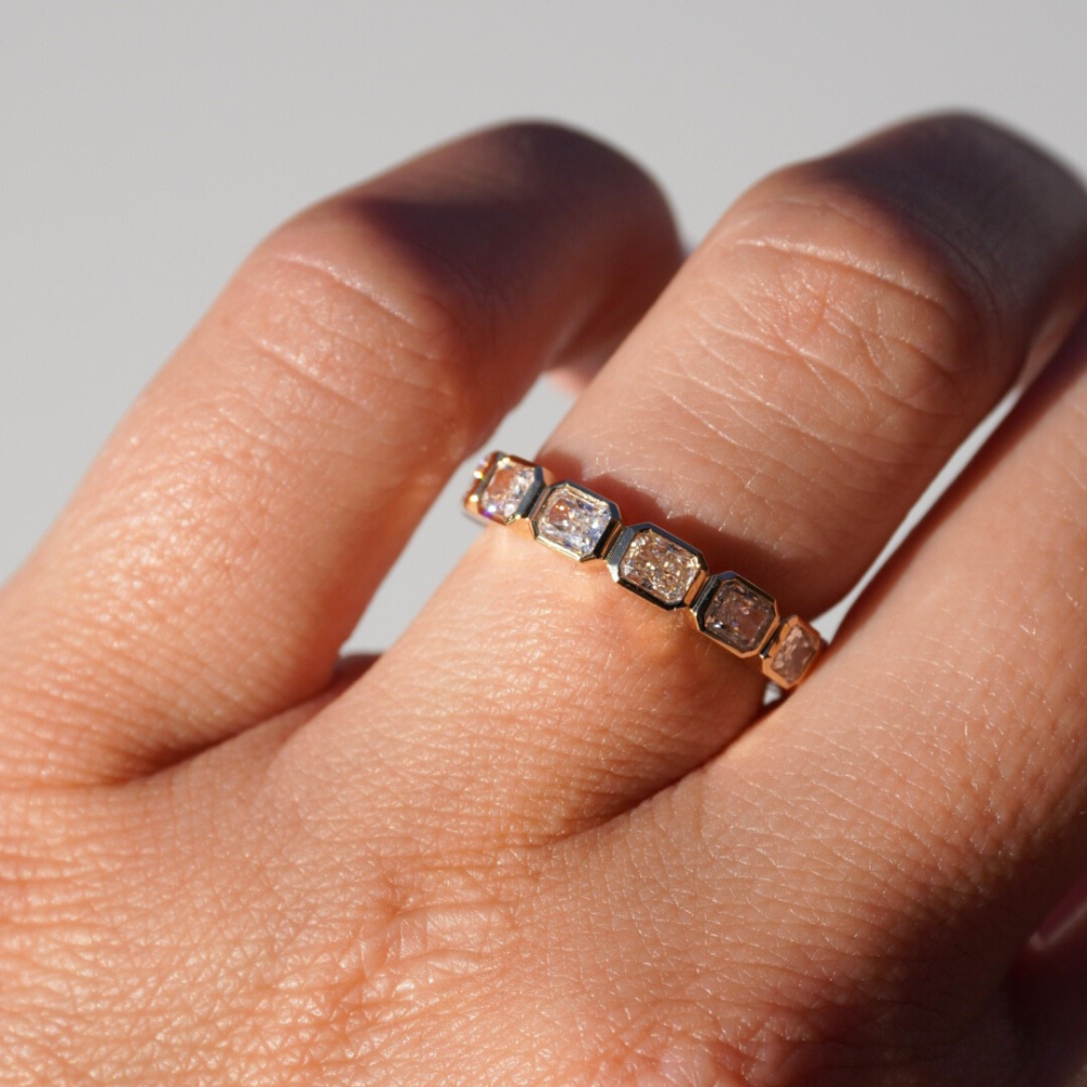 Radiant Lab Diamond East-West Bezel Eternity Band - Happy Jewelers Fine Jewelry Lifetime Warranty