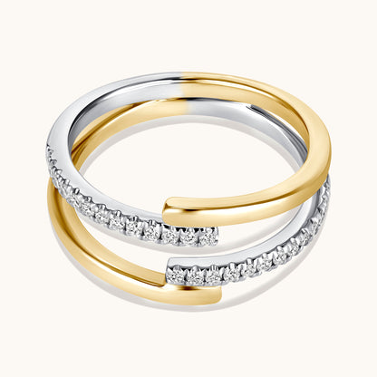 Double Banded Half Diamond Ring - Happy Jewelers Fine Jewelry Lifetime Warranty