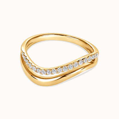 Double Motion Solid and Pave Halfway Band