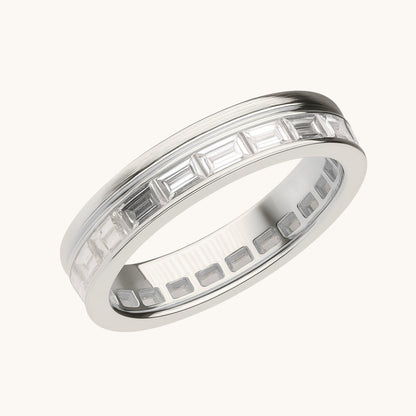 Baguette Lab Diamond and Gold Double Eternity Band - Happy Jewelers Fine Jewelry Lifetime Warranty