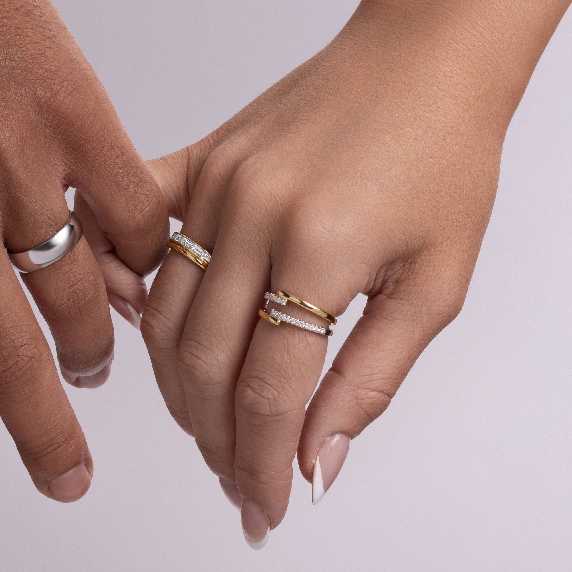 Double Banded Half Diamond Ring - Happy Jewelers Fine Jewelry Lifetime Warranty