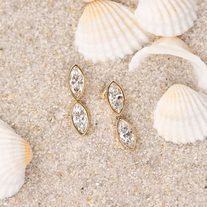 Double Marquise Lab Diamond Drop Earrings - Happy Jewelers Fine Jewelry Lifetime Warranty