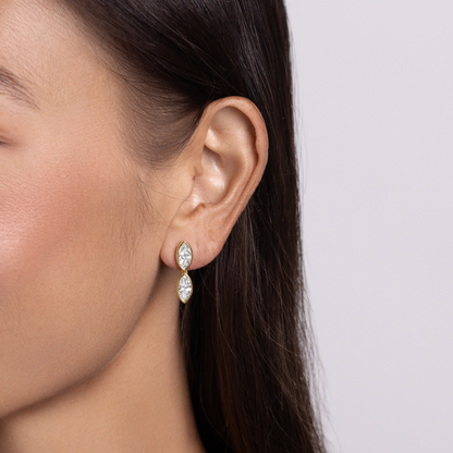 Double Marquise Lab Diamond Drop Earrings - Happy Jewelers Fine Jewelry Lifetime Warranty