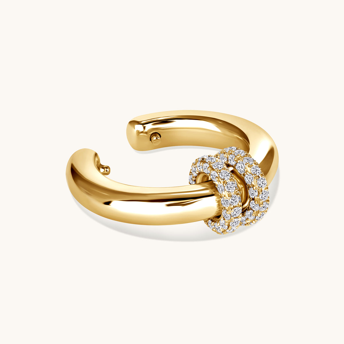 Yellow Gold Double Pave Diamond Ear Cuff