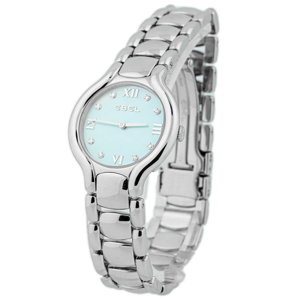 Ebel Ladies Beluga Stainless Steel 27mm Mother of Pearl Roman & Diamond Dot Watch Reference #: E9157421 - Happy Jewelers Fine Jewelry Lifetime Warranty