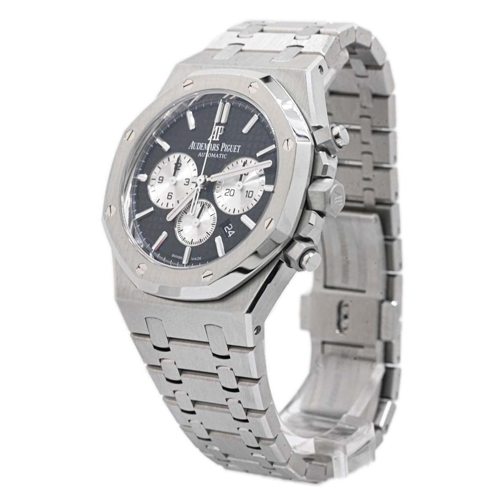 Audemars Piguet Men's Royal Oak Stainless Steel 41mm Black "Grande Tapisserie" Dial - Happy Jewelers Fine Jewelry Lifetime Warranty