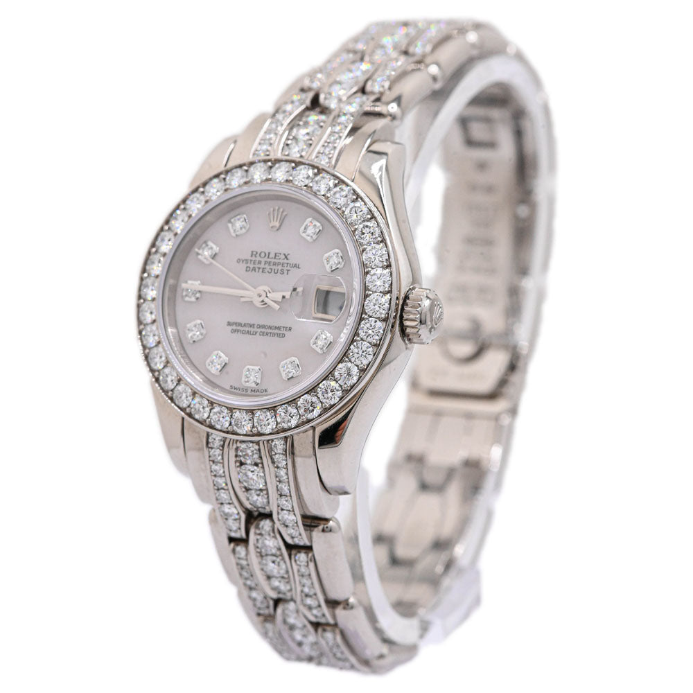 Rolex Ladies Pearlmaster White Gold 29mm White MOP Diamond Dial Watch Reference #: 80299 - Happy Jewelers Fine Jewelry Lifetime Warranty