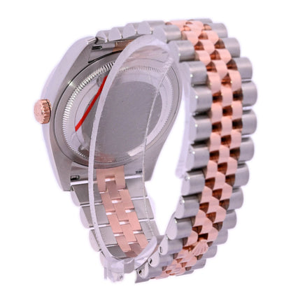 Rolex Datejust Two Tone Rose Gold & Steel 36mm Centric Circle Silver Roman Dial Watch Reference# 116231 - Happy Jewelers Fine Jewelry Lifetime Warranty
