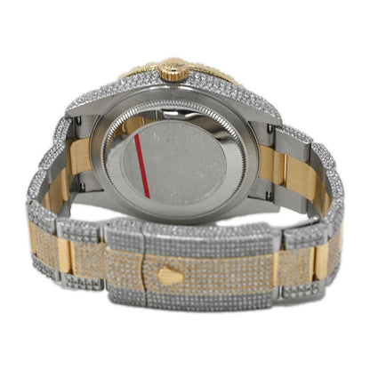 Rolex Mens Sky-Dweller Iced Out Yellow Gold & Stainless Steel 42mm White Stick Dial Watch Reference# 326933 - Happy Jewelers Fine Jewelry Lifetime Warranty