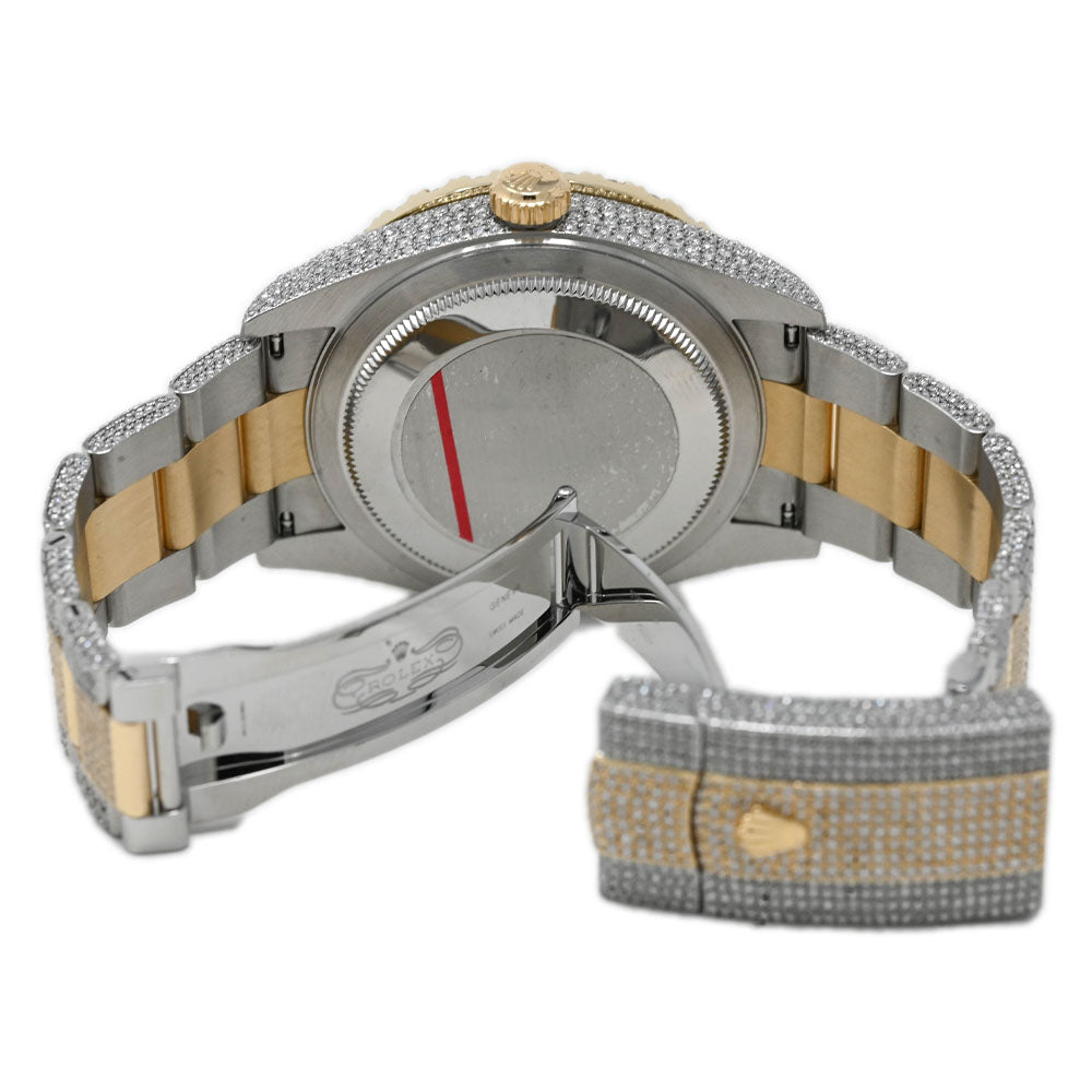 Rolex Mens Sky-Dweller Iced Out Yellow Gold & Stainless Steel 42mm White Stick Dial Watch Reference# 326933 - Happy Jewelers Fine Jewelry Lifetime Warranty