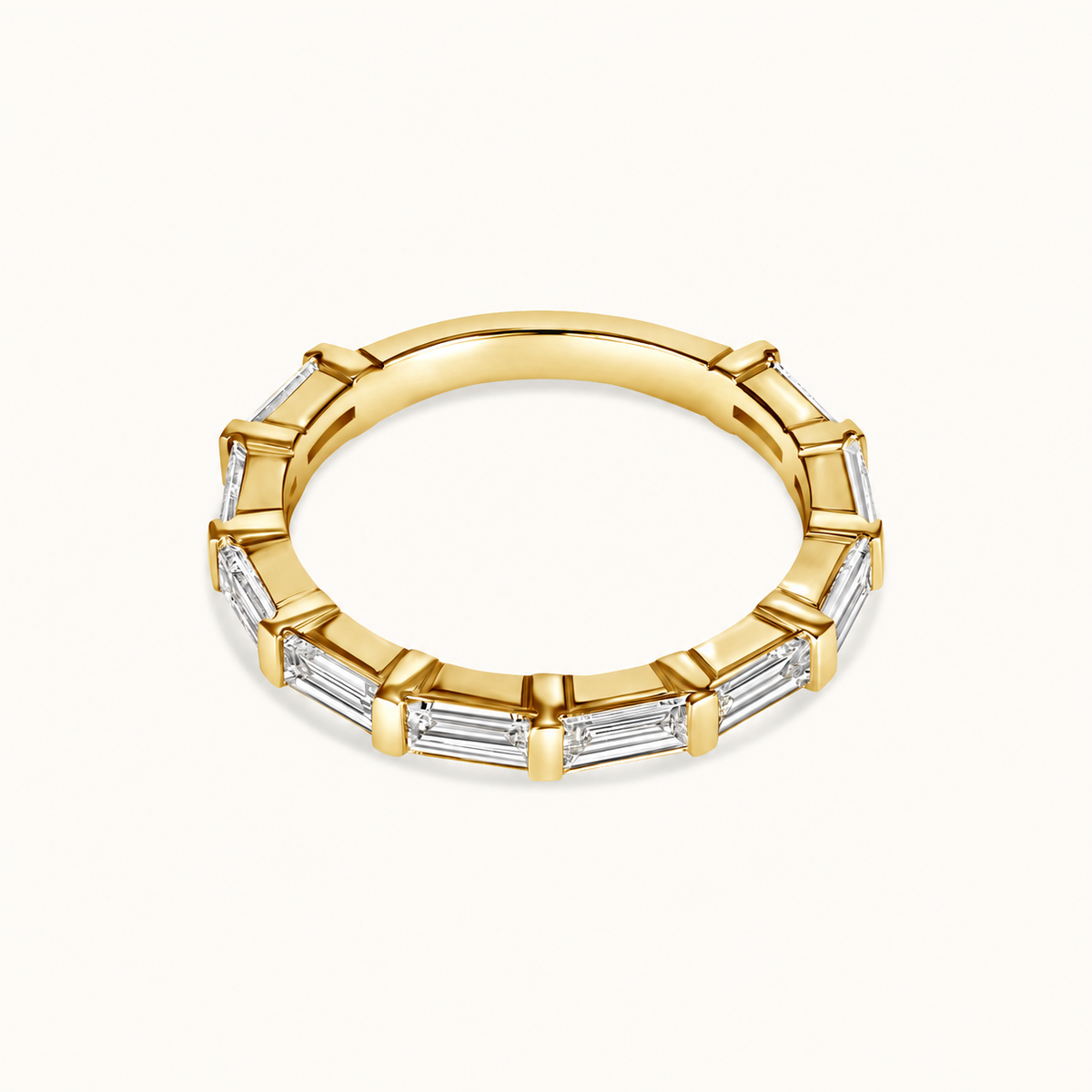 East-West Bar-Set Baguette Band