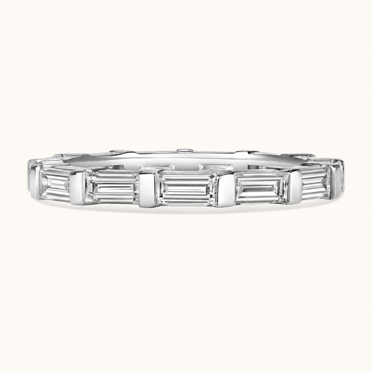 East-West Bar-Set Baguette Band