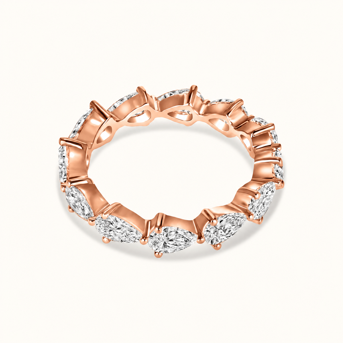 East-West Diamond Pear Shape Eternity Band