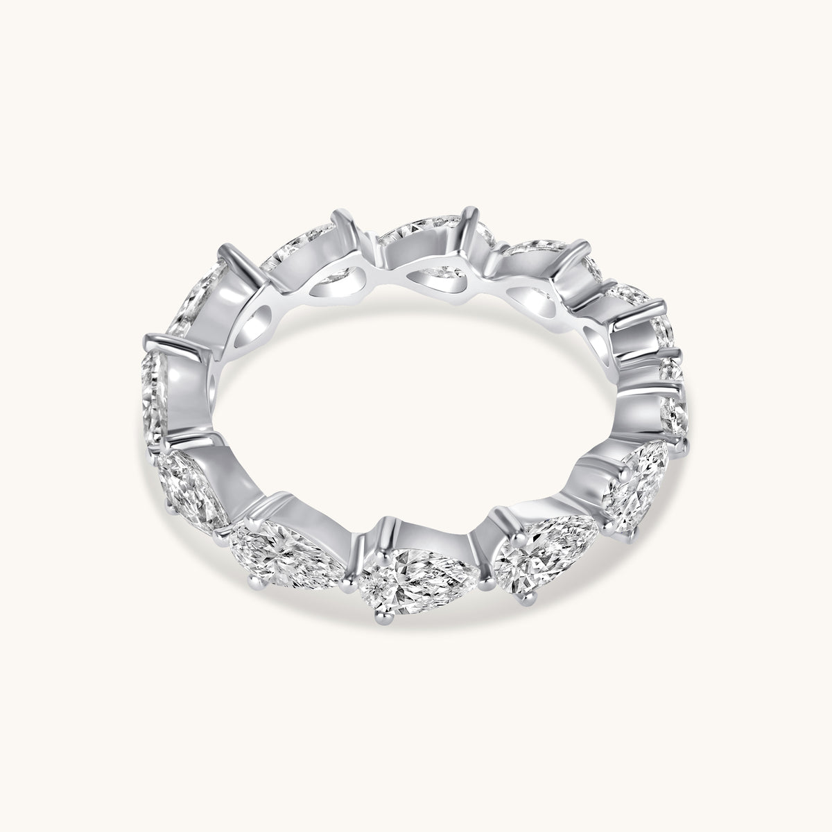 East-West Diamond Pear Shape Eternity Band