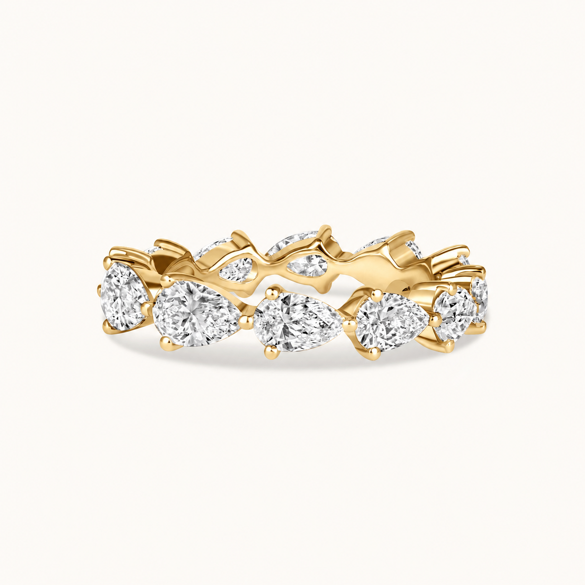 East-West Diamond Pear Shape Eternity Band