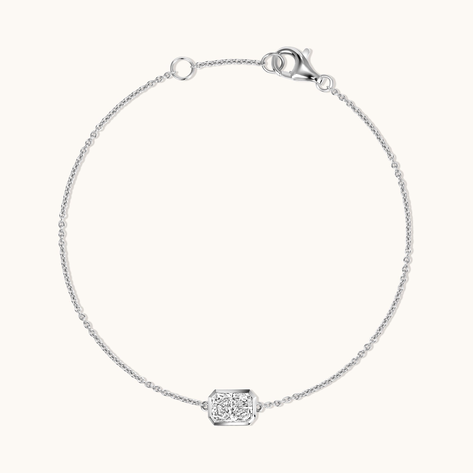 East-West Lab Diamond Solitaire Bezel Bracelet - Happy Jewelers Fine Jewelry Lifetime Warranty