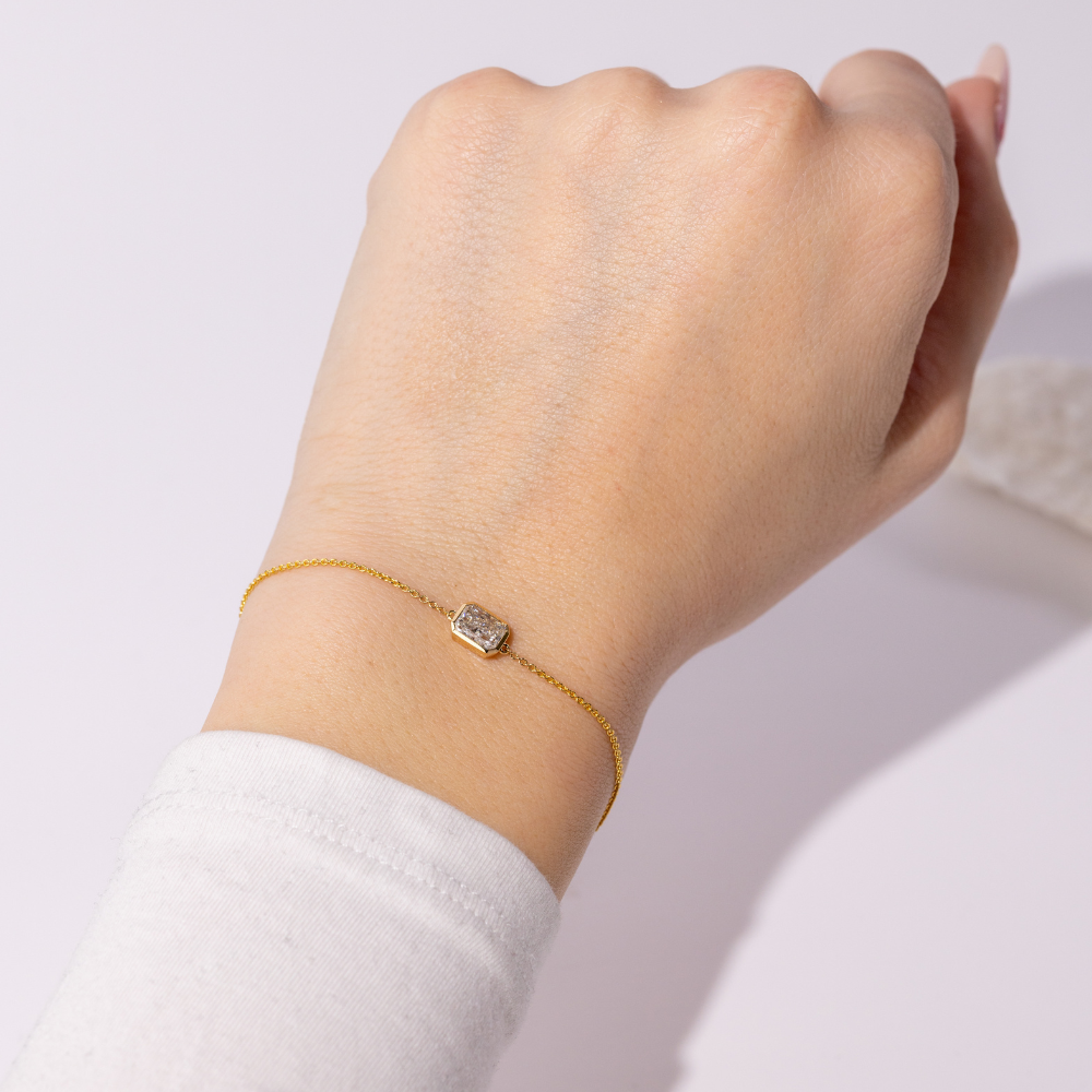 East-West Lab Diamond Solitaire Bezel Bracelet - Happy Jewelers Fine Jewelry Lifetime Warranty