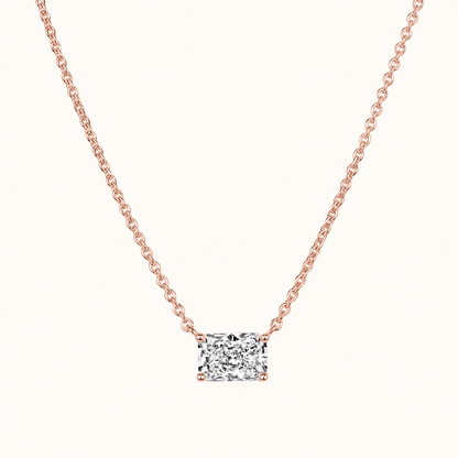 East-West Lab Radiant Diamond Solitaire Pendant